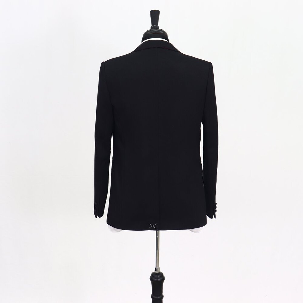 ETRO 40S Black Blazer Sport Coat Jacket 2-Button Solid Y897 - Picture 7 of 11